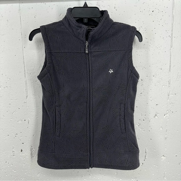 Straight Down size Small Dark Gray Textured Fleece Vest - Picture 1 of 8